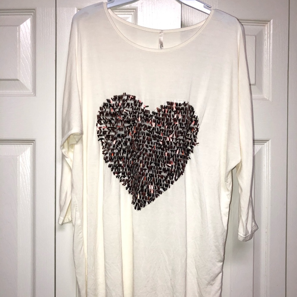 Heart sequin shirt